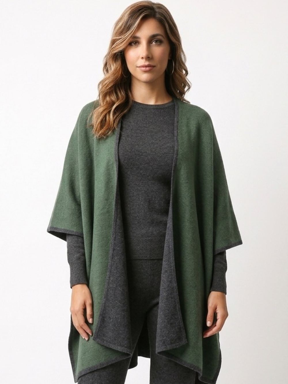 KERISMA | Reversible Green & Gray Cape